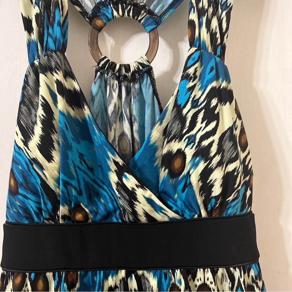 New Directions Blue Leopard Summer Top - Picture 3 of 5